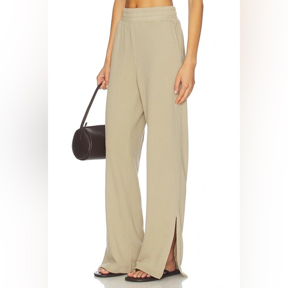 Nation LTD Pants - Nation LTD- Wide-Leg Split Hem Pull-On Pants in Light Beige